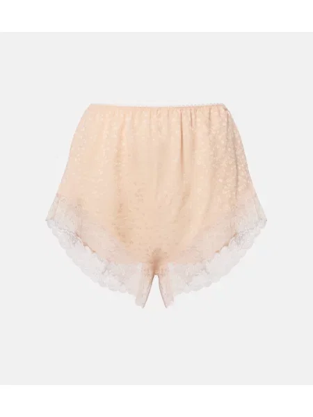 Pantaloni scurți Chloé de mătase roz