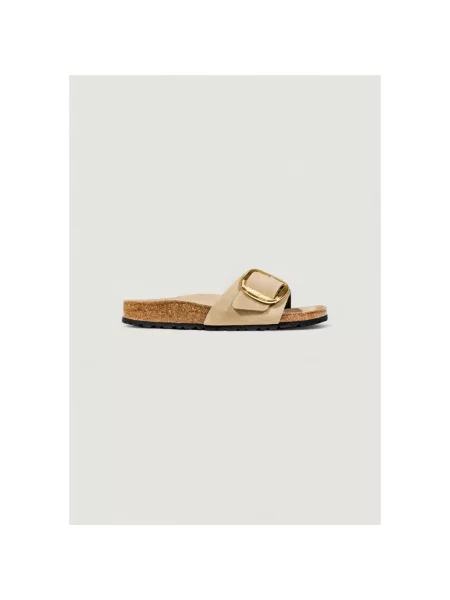 Kožené sandály Birkenstock s přezkou hnědé