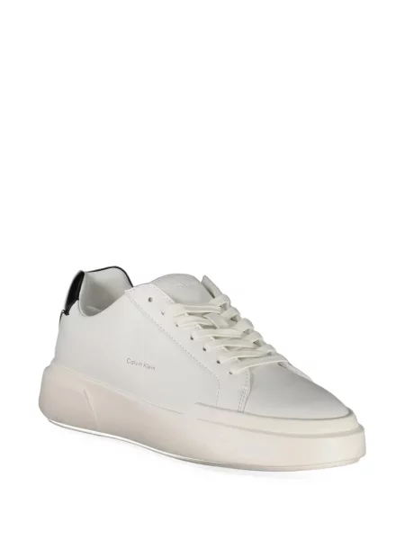 Sneakerși Calvin Klein cu șireturi cu imagine din dantelă alb