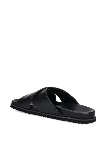 Sandale Hackett din piele cu bretele negru