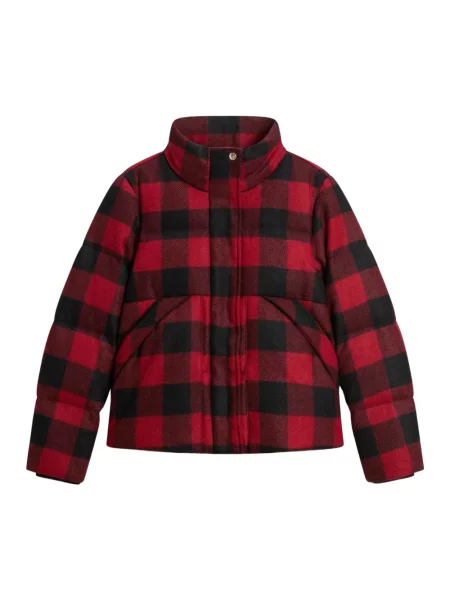 Kurtka puchowa Woolrich wełniana czerwona