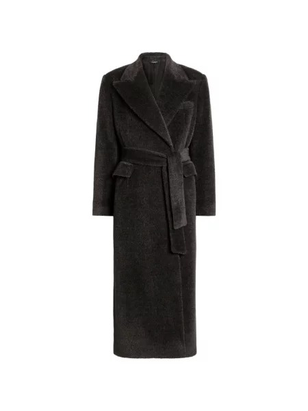 Palton Dolce & Gabbana din lână alpaca cu două rânduri de nasturi gri