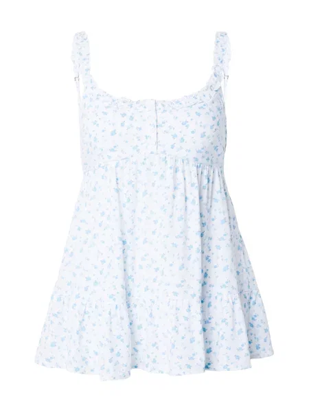 HOLLISTER Top bleumarin / azur alb