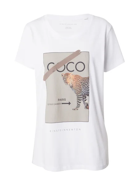 EINSTEIN & NEWTON Tricou gri taupe / portocaliu / negru alb