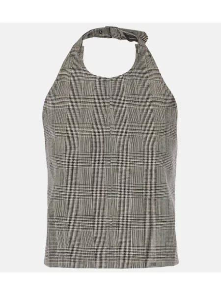 Top Wardrobe.nyc de lână în carouri gri