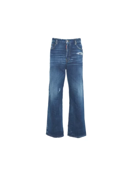 Szerokie jeansy Dsquared2 niebieskie