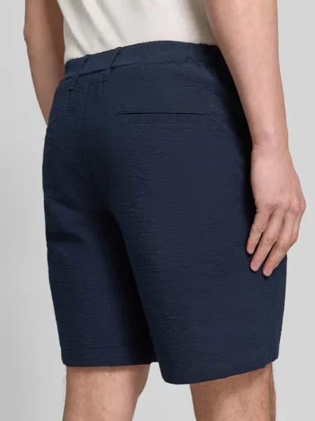 Bermudy o kroju regular fit z mieszanki bawełny model KARL' Selected Homme granatowe