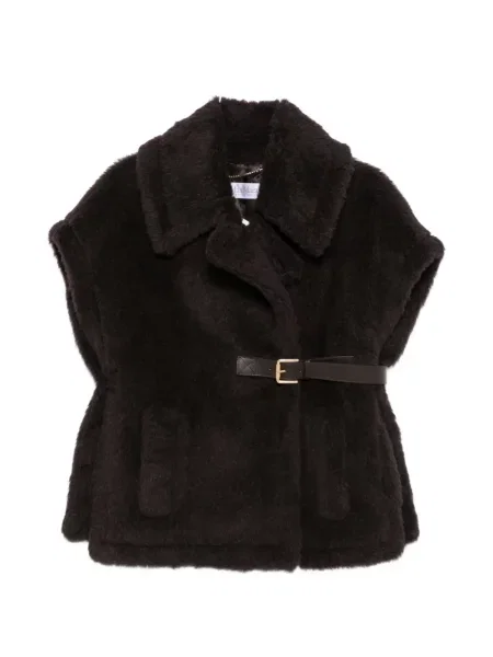 Cu centură vestă Max Mara cu blană maro