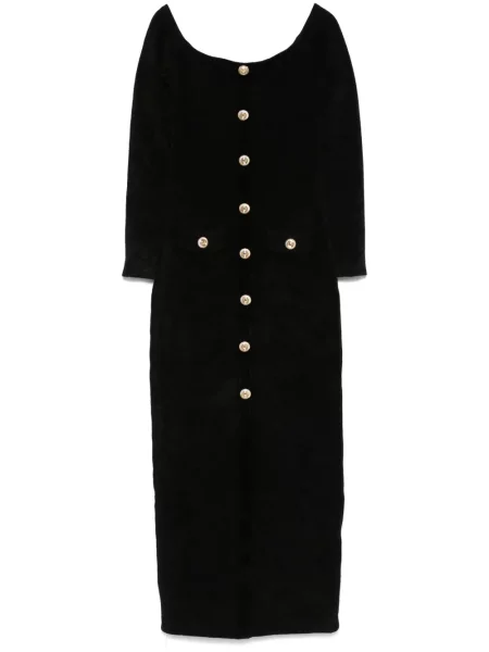 Dzianinowa maksi sukienka maxi Self-portrait garniturowa czarna