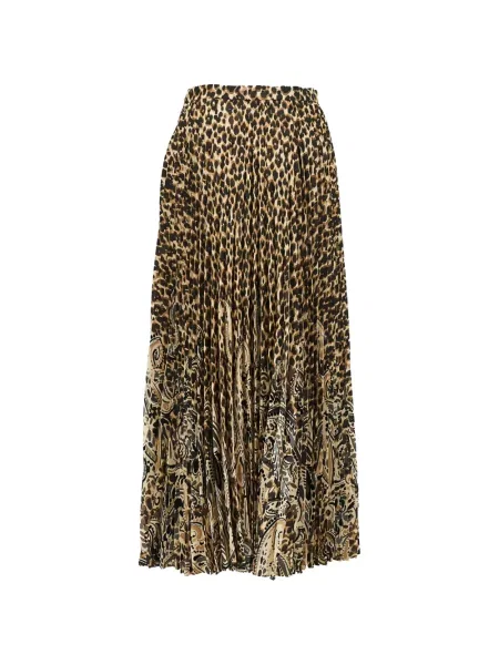 Fusta maxi Etro cu imagine cu model leopard maro