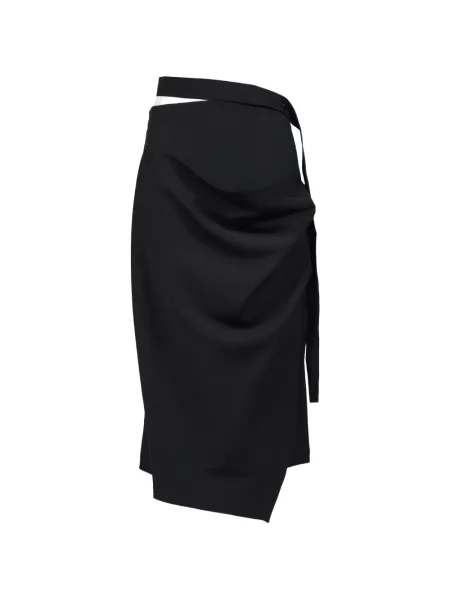 Fustă midi Bohemseo drapată negru