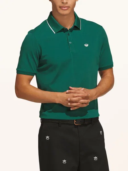 Adidas Originals Polokošile Z Piké Original Twistknit Trefoil tmavě / bílá zelená