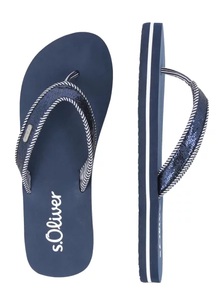 S.Oliver Flip-flops bleumarin alb