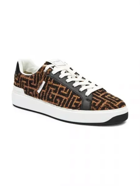 Balmain Sneakers tornacipő B-COURT bőr hozzáadásával barna