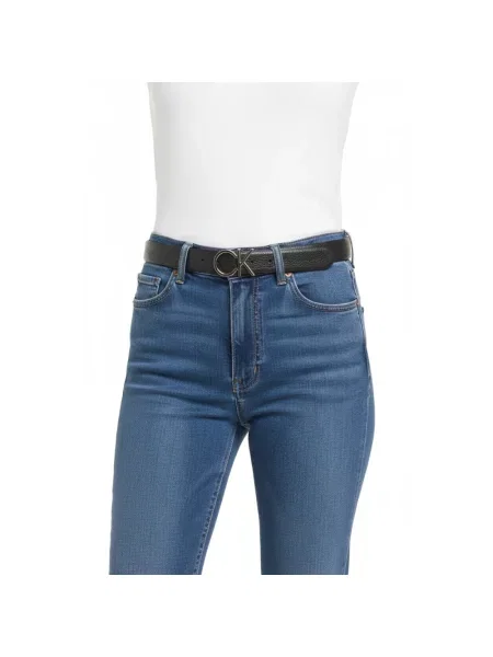 Pasek Calvin Klein skórzany z logo czarny