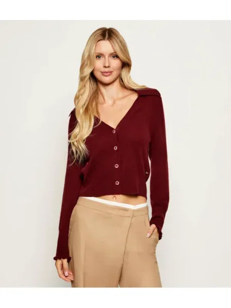 Marc Cain De cașmir cardigan bordo