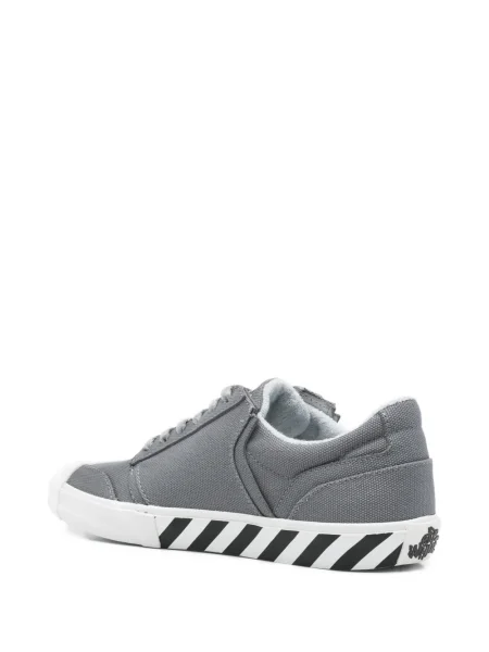 Sneakerși Off-white cu dungi cu imagine alb