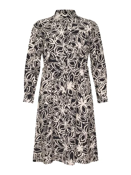 KAFFE CURVE Košulja haljina Haliah bež crna