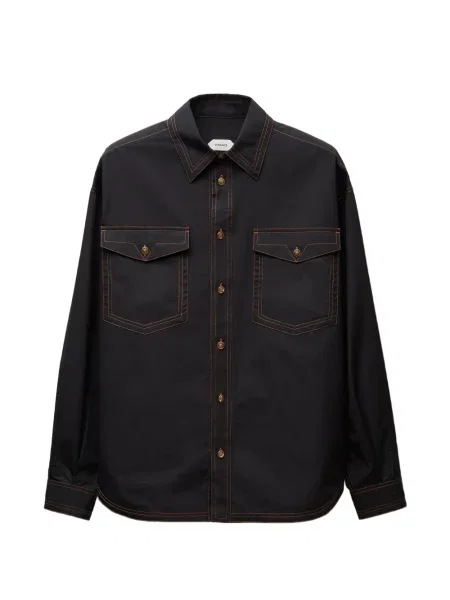 Cămașă Versace din poplin negru