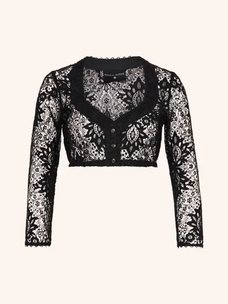Kinga Mathe Bluzka Bawarska Samantha Z Koronki schwarz czarna