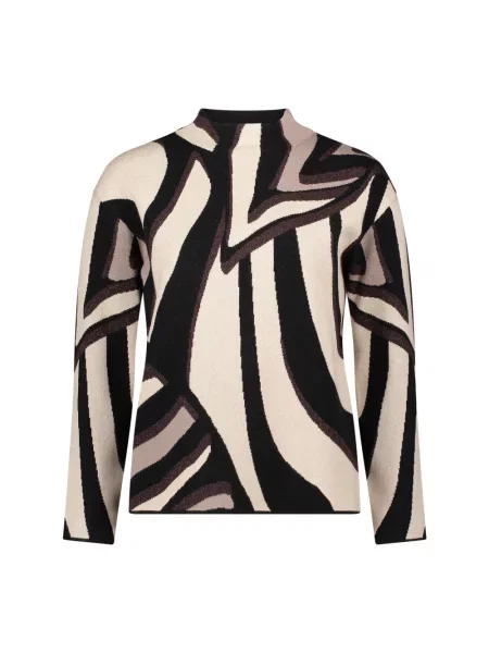 Betty Barclay Sweter Z Błyszczącą Przędzą beige czarny