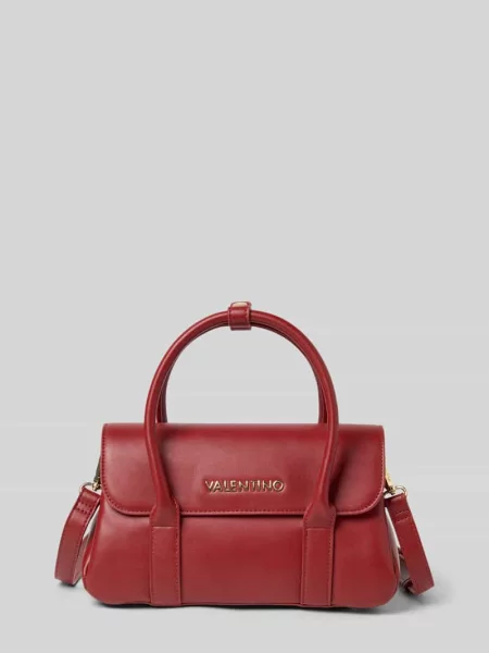 Lniana torebka Valentino Bags czerwona
