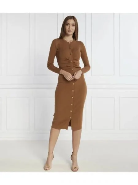 Pinko De lână rochie maro