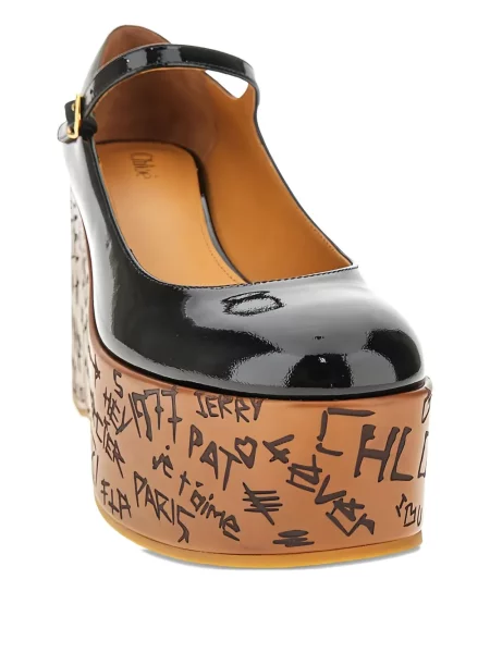 Pantofi cu toc Chloé cu pană negru