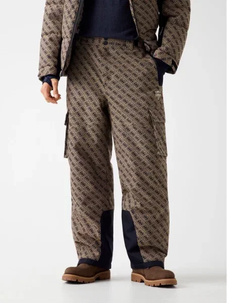 Kalhoty z materiálu Guess béžové