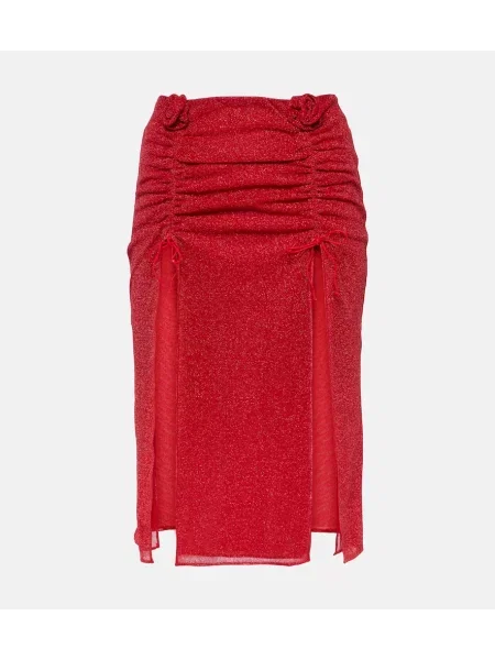 Fustă midi Oseree până la genunchi roșu