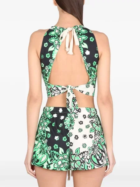 Top Valentino Garavani cu imagine verde