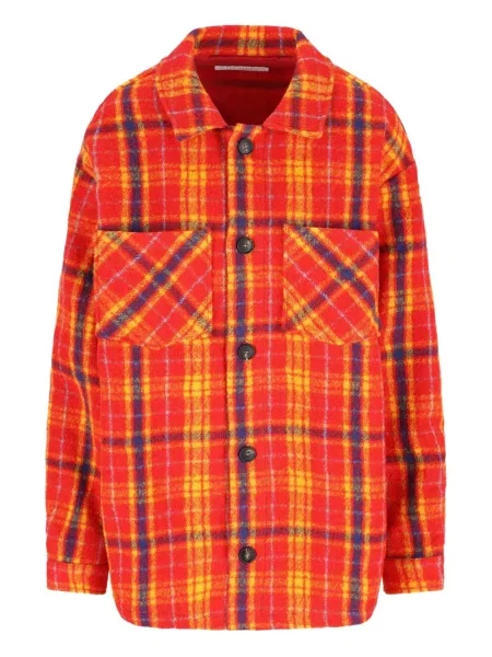 Geacă Giada Benincasa de lână în carouri portocaliu