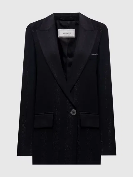 Жакет з вовною з люрексом Peserico чорний