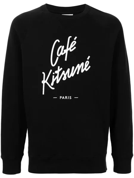 Bluza Café Kitsuné z nadrukiem czarna