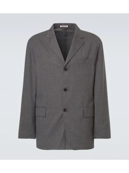 Sacou Auralee din cașmir gri