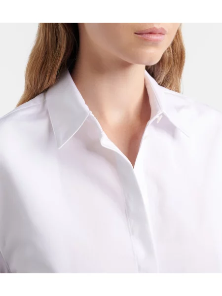 Cămașă Alaïa asimetrică din poplin alb