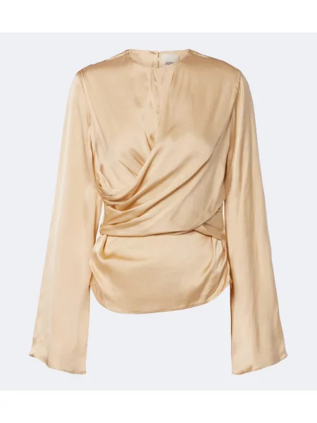 Top Isabel Marant din satin drapat bej