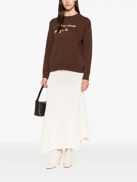 Pulover Mc2 Saint Barth cu broderie maro