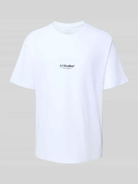 T-shirt z okrągłym dekoltem model ‘SOHO’ Jack & Jones biała
