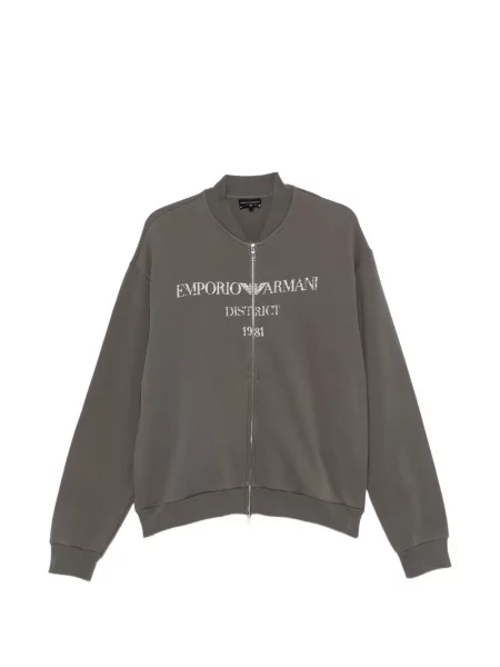 Φούτερ με φερμουάρ Emporio Armani με σχέδιο γκρι