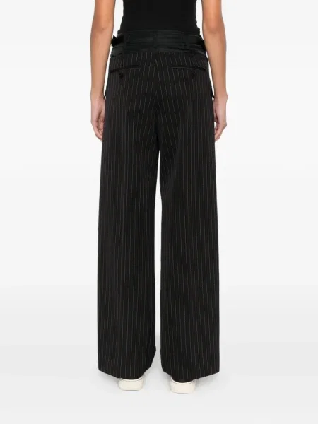 Pantaloni Sacai cu dungi negru