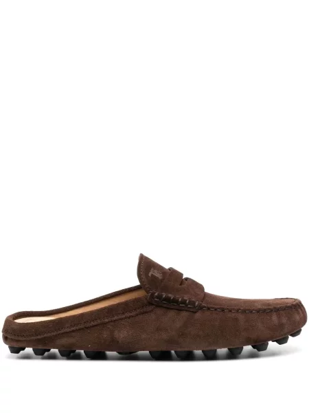 Papuci tip mules Tod's din piele de căprioară maro