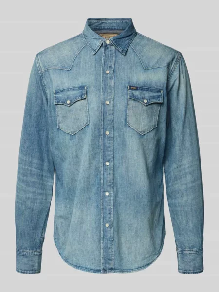 Koszula casualowa z imitacji denimu Polo Ralph Lauren niebieska