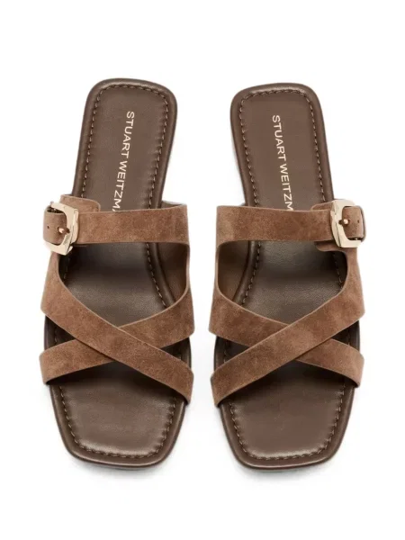 Sandale Stuart Weitzman cu cataramă maro