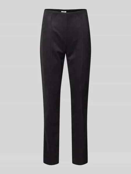 Spodnie materiałowe o kroju skinny fit z ozdobnymi szwami Christian Berg Woman czarne