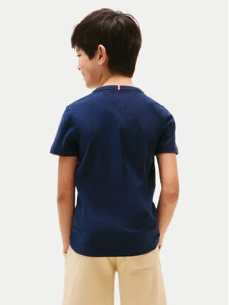 Tommy Hilfiger Póló Curved Graphic Sötétkék Regular Fit fehér