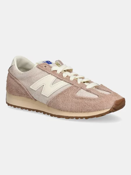 New Balance sneakers din piele intoarsă bej