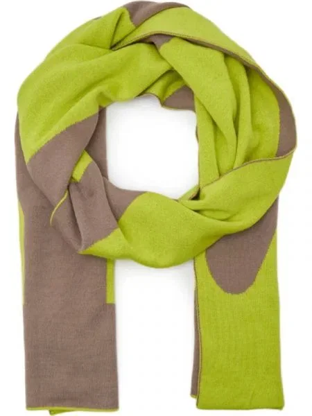 BOSS GREEN Kétoldalas sál Acro_Scarf-X gyapjú hozzáadásával zöld