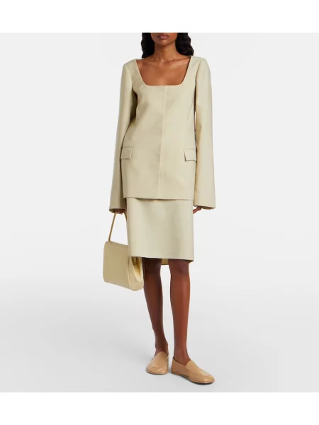 Usnjena torbica Calvin Klein Collection s kačjim vzorcem bela