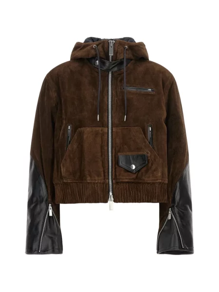 Geanta de piele Sacai maro